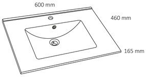 Differnz Legs wastafel 60cm keramiek