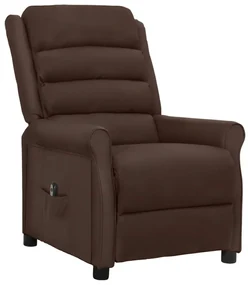 vidaXL Fauteuil verstelbaar elektrisch kunstleer bruin