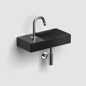 Clou Vale keramische fontein 38cm met kraangat links zwart mat