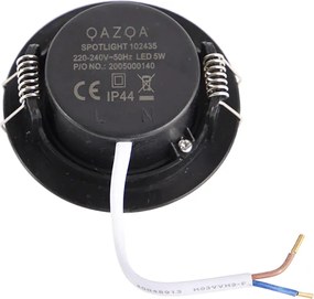 Set van 5 inbouwspots zwart 3-staps dimbaar IP44 - Ulo