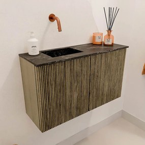 Mondiaz Joya DLux 70cm toiletmeubel dusk met wastafel faye links zonder kraangat lava