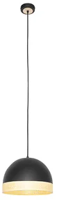 Oosterse hanglamp zwart met rotan 30 cm - Magna RotanOosters E27 rond Binnenverlichting Lamp
