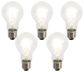 Set van 5 E27 LED lamp filament A60 schemersensor 4W 470 lm 2700K