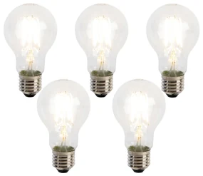Set van 5 E27 LED lamp met schemerschakelaar / dag-nacht sensor met bewegingsmelder filament A60 schemersensor 4W 470 lm 2700K