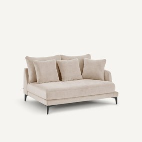 Halve bank in stone-kleurig fluweel, 2-zit, MODERNISTE