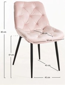 Set van 4 Miska fluwelen stoelen