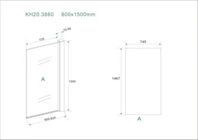 Mueller Augsburg draaibare badwand 800x1500 6mm NANO chroom
