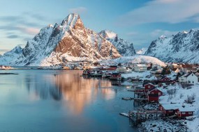 Foto View to the city Reine with, Andreas Kunz, (40 x 26.7 cm)