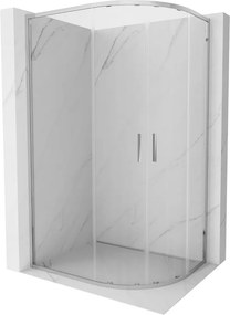 Mexen Exo-S Duo asymmetrische halfronde schuifdouchecabine 100 x 80 cm, transparant, chroom - 8132-100-080-01-00