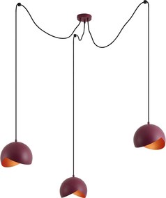 Design hanglamp rood met opaal glas 3-lichts - Tulip