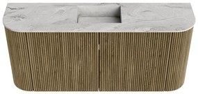 Mondiaz Joya DLux 95cm toiletmeubel ronding links/rechts dusk met wastafel faye midden zonder kraangat glace
