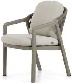 Tuinset 6 personen 240 cm Aluminium/rope Taupe Santika Furniture Santika