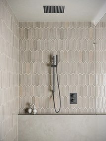 Saniclear Cube inbouw regendouche met inbouw douchekop 30x30cm, glijstang en staafhanddouche verouderd ijzer - gunmetal
