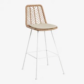 Hoge Tuinkruk In Gouda Natural Synthetisch Rotan Natuurlijk & Wit & ↑75 Cm & Beige – Crème - Sklum