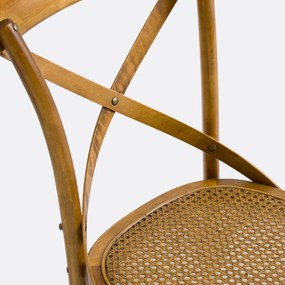 Set van 2 stoelen, hout en riet Cedak