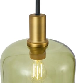 Hotel Chique vloerlamp zwart en goud met groen glas - Zuzanna