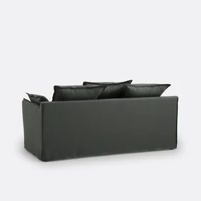 Slaapbank H14 cm, gekreukt linnen, Odna