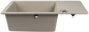 Sapho spoelbak 71x50cm met kraangat beige graniet