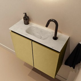 Mondiaz Ture DLux toiletmeubel 60cm oro met wastafel opalo midden met kraangat