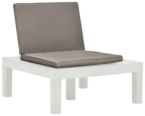 vidaXL 3-delige Loungeset kunststof wit