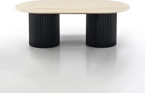 Salontafel Met Travertin - 130 X 70cm.