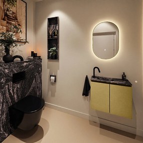 Mondiaz Ture DLux toiletmeubel 60cm oro met wastafel lava links met kraangat