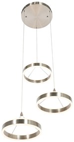 Hanglamp staal rond incl. LED 3-staps dimbaar 3-lichts - Lyani
