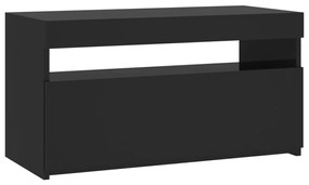 vidaXL Tv-meubel met LED-verlichting 75x35x40 cm hoogglans zwart