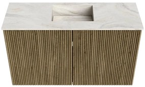 Mondiaz Joya DLux 70cm toiletmeubel dusk met wastafel faye midden zonder kraangat ostra
