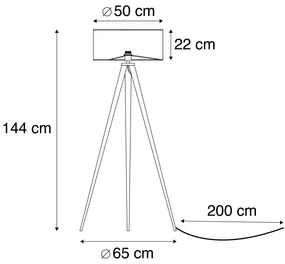 Moderne vloerlamp messing met zwarte kap - Ilse Modern E27 Binnenverlichting Lamp