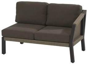 4 Seasons Outdoor | Oslo 2 seater left arm rope with 4 cushions      antraciet weerbestendig