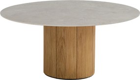 Taste by 4 Seasons Bosco tuintafel teak met keramisch blad Oyster Ø 160 cm Tuintafel houtkleur weerbestendig