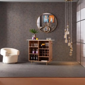 Kare Design Grace Barmeubel Mangohout Met Marmer - 120 X 48cm.