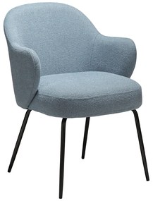Dan-Form Bae Luxe Eetkamerstoel Met Armleuningen Blauw Boucle
