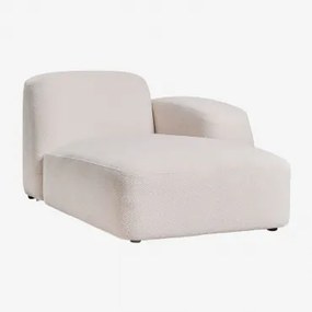 Rechter Chaise Longue Module Voor Bastian Modulaire Bank Dikke Chenille Stof Wit - Sklum