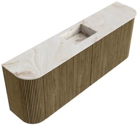 Mondiaz Joya DLux 115cm toiletmeubel ronding links/rechts dusk met wastafel faye midden 1 kraangat frappe