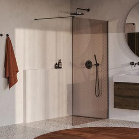 Brauer Oblivion inloopdouche bronsglas 120cm gunmetal geborsteld PVD