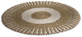 Vloerkleed (150cm - rond) Rondella - Wit/Naturel