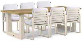 Tuinset 6 personen 240 cm Aluminium/teak Taupe Lifestyle Garden Furniture Faro/Talai
