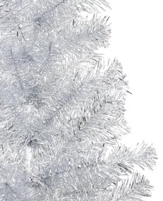 vidaXL Kunstkerstboom met LED's en kerstballen 150 cm PET zilverkleur