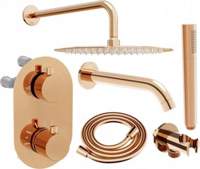 Mexen Kai DR70 inbouw bad-doucheset met 30 cm regendouche, roségoud - 77602DR70301-60