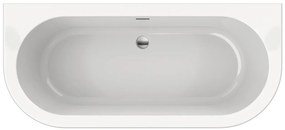 Xenz Charley half vrijstaand bad acryl 165x75x60cm wit glans/klei waste graniet
