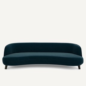 Bank in fluweel, 5-zit, Rosebury design E. Gallina