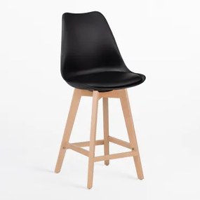 Nordic Hoge Kruk Met Kunstleren Kussen Zwart & ↑65 Cm - Sklum
