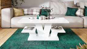 VIVA Wit glans/Wit mat - MODERNE KOFFIE TAFEL MET SCHAPPEN