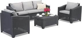 Garden Point tuinmeubelen met grote bank Denali Coffee 5 antraciet