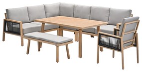 Garden Impressions San Capri lounge dining set 7-delig links - light teak aluminium