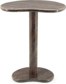 Marmer Bijzettafel Organisch Rood - 45.5 X 33cm.