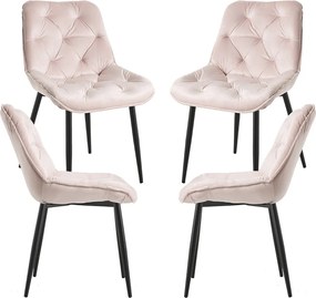 Set 4 Miska Fluwelen Stoelen