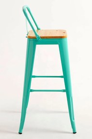 Kruk Torix met rugleuning van natuurlijk hout